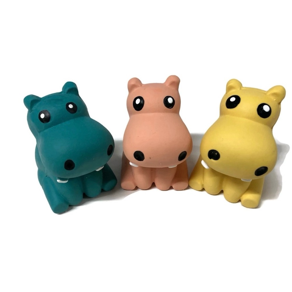 Hippo Squeaky Dog Toy Set Of 3